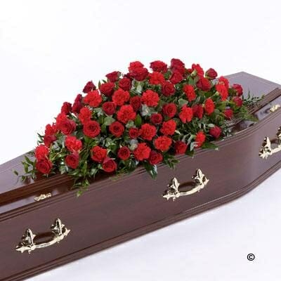 [Rose and Carnation Casket Spray] Rose and Carnation Casket Spray