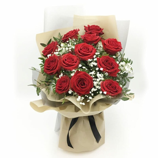 [12 Red Roses] One Dozen Sweetheart Roses